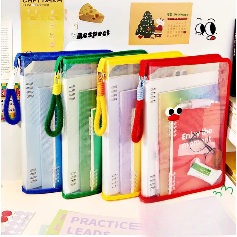 Bolsa De Arquivo A4 De Estudante De Grande Capacidade , Com Zíper Transparente