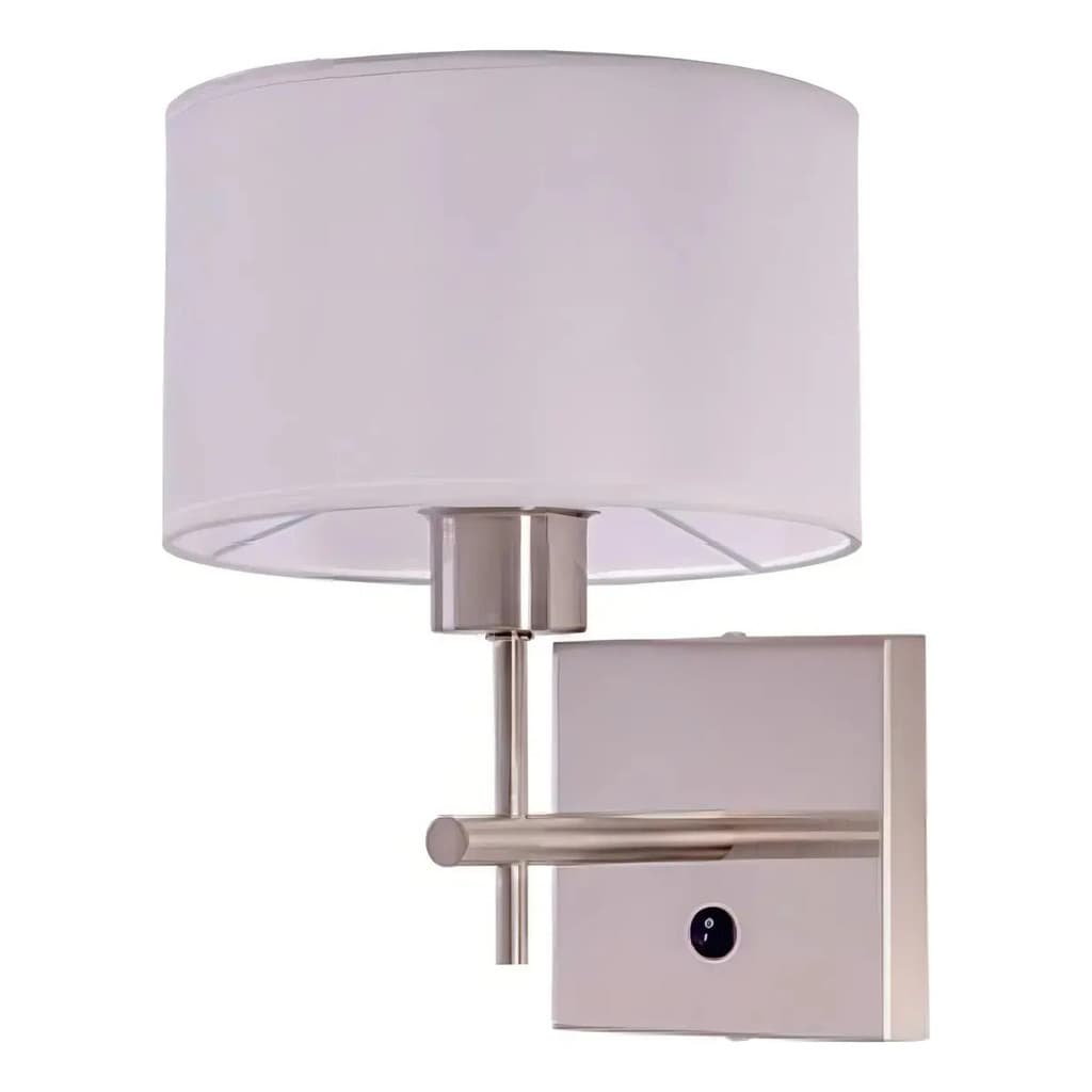 Luminária De Parede Udine Quarto Cabeceira De Cama Com Tecla