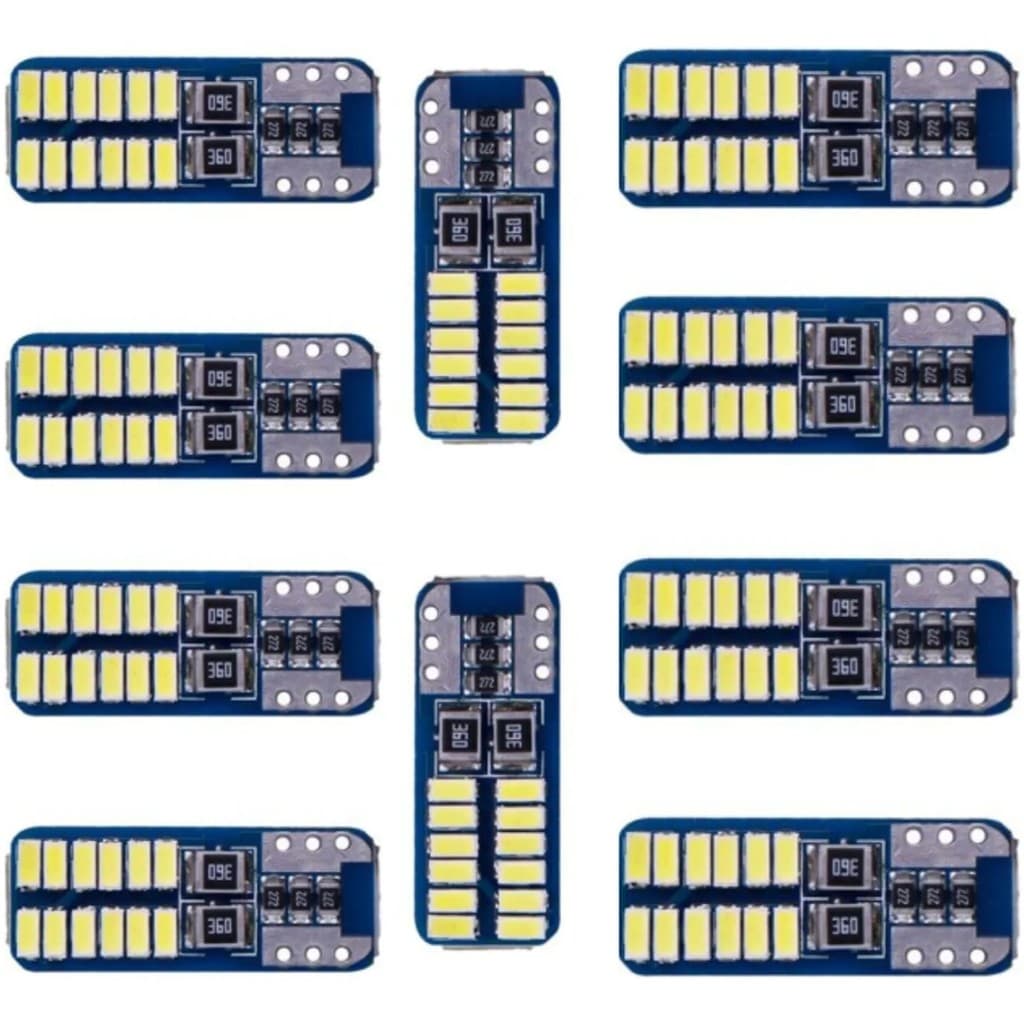 Kit 10 Lâmpadas Led T10 Pingo 24 Leds Smd 6000k 12v