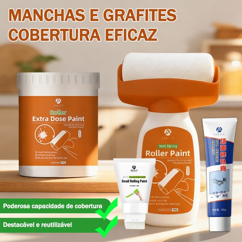 Pintura De Rolo Para Parede 17.6oz/500g Pincel Pequeno Ferramenta De Reparo De Conjunto De Escova Bricolagem