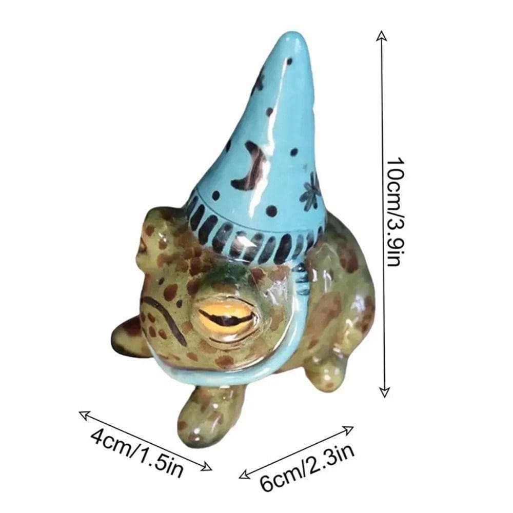 Estátua De Sapo Fofo TOBIE , Pequeno De Desenho Animado Pintado À Mão Jardim De Ornamento Animal De Resina 3D