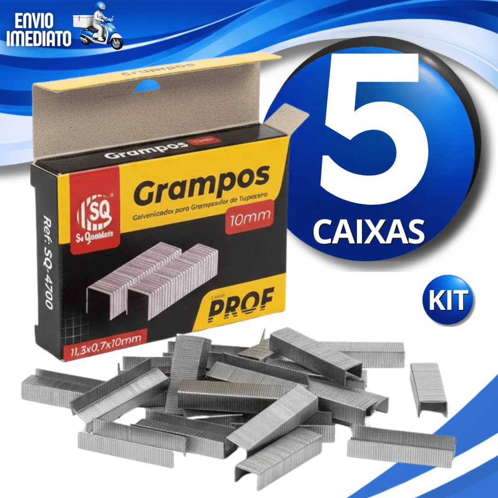 Conjunto Grampo Galvanizado 10mm Profissional Tapeceiro Estofador Marcenaria e Artesanato Praticidade