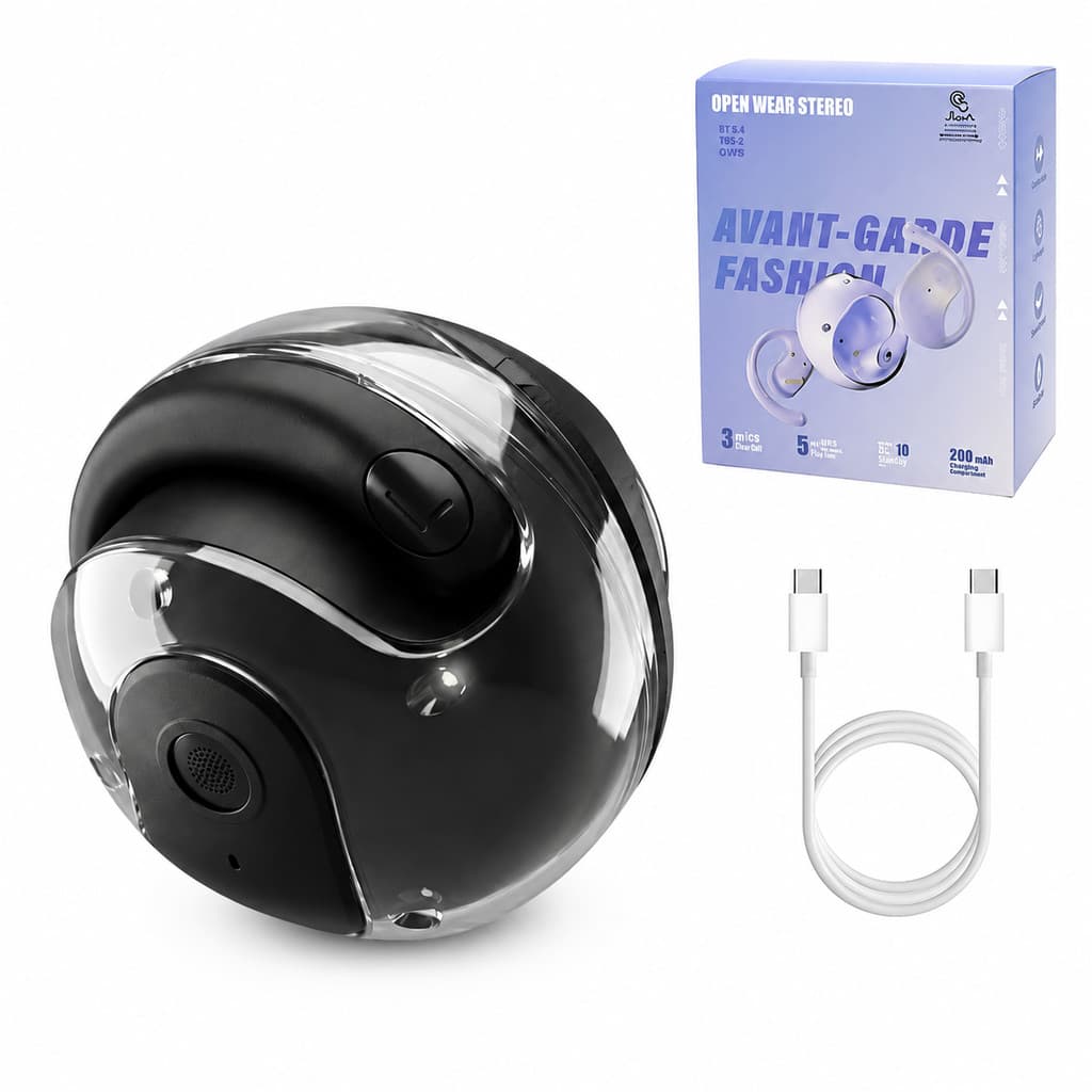 Fone Bluetooth Sem Fio TWS Open Ear com Estojo Compacto Microfone HD Conexão Rápida