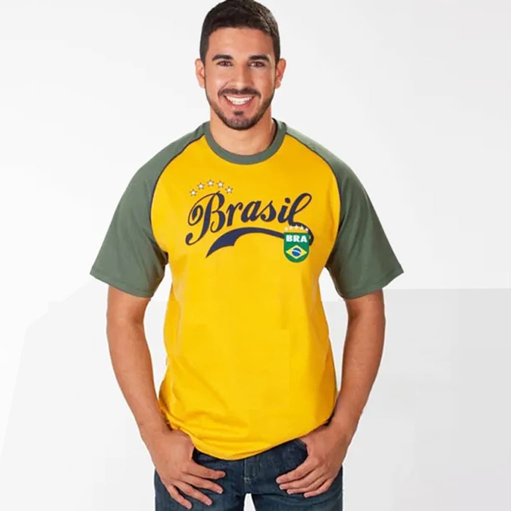 Camiseta do Brasill Adulto de Algodão - School