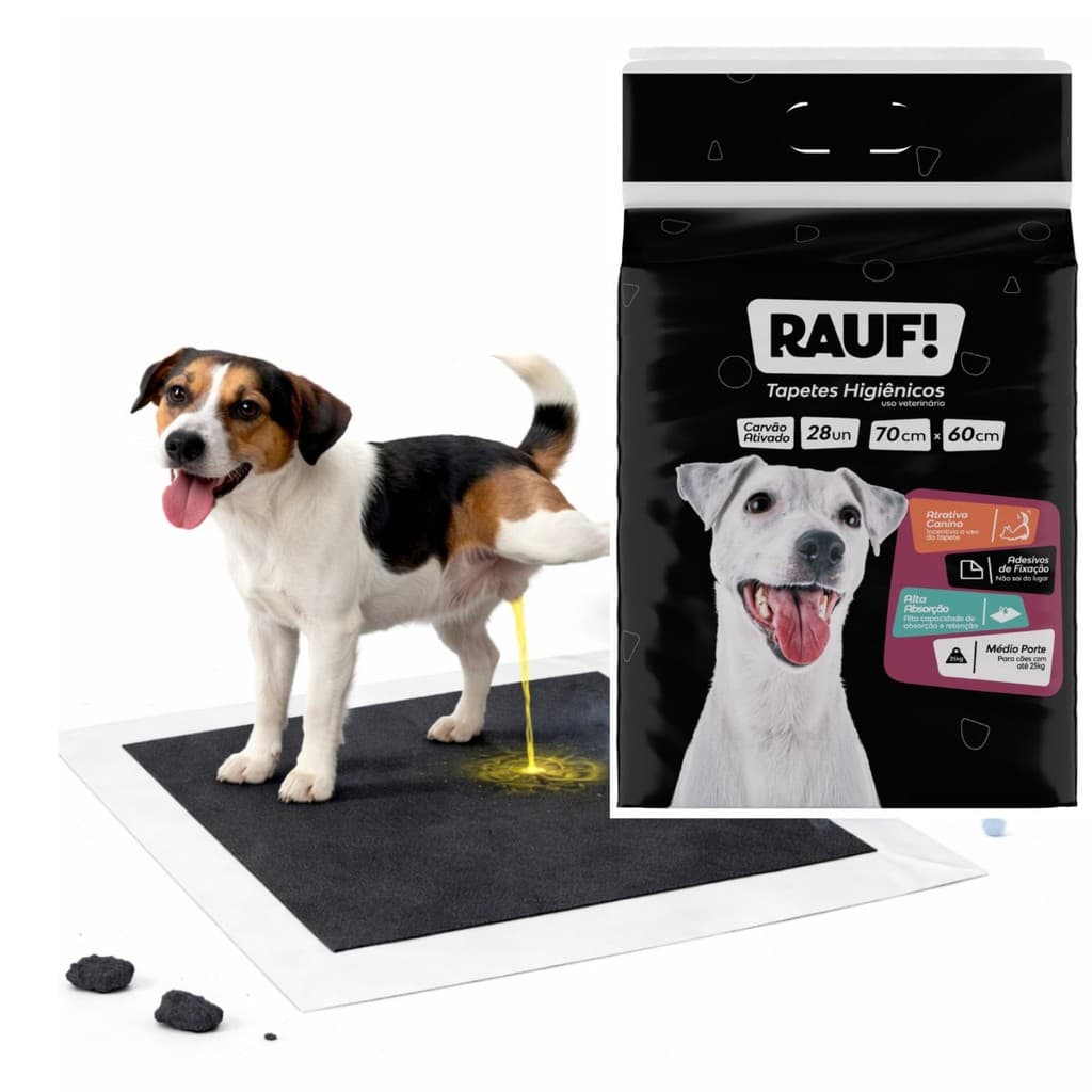 Tapete Higiênico Pet Premium 70x60cm c/ Carvão Ativado 28un
