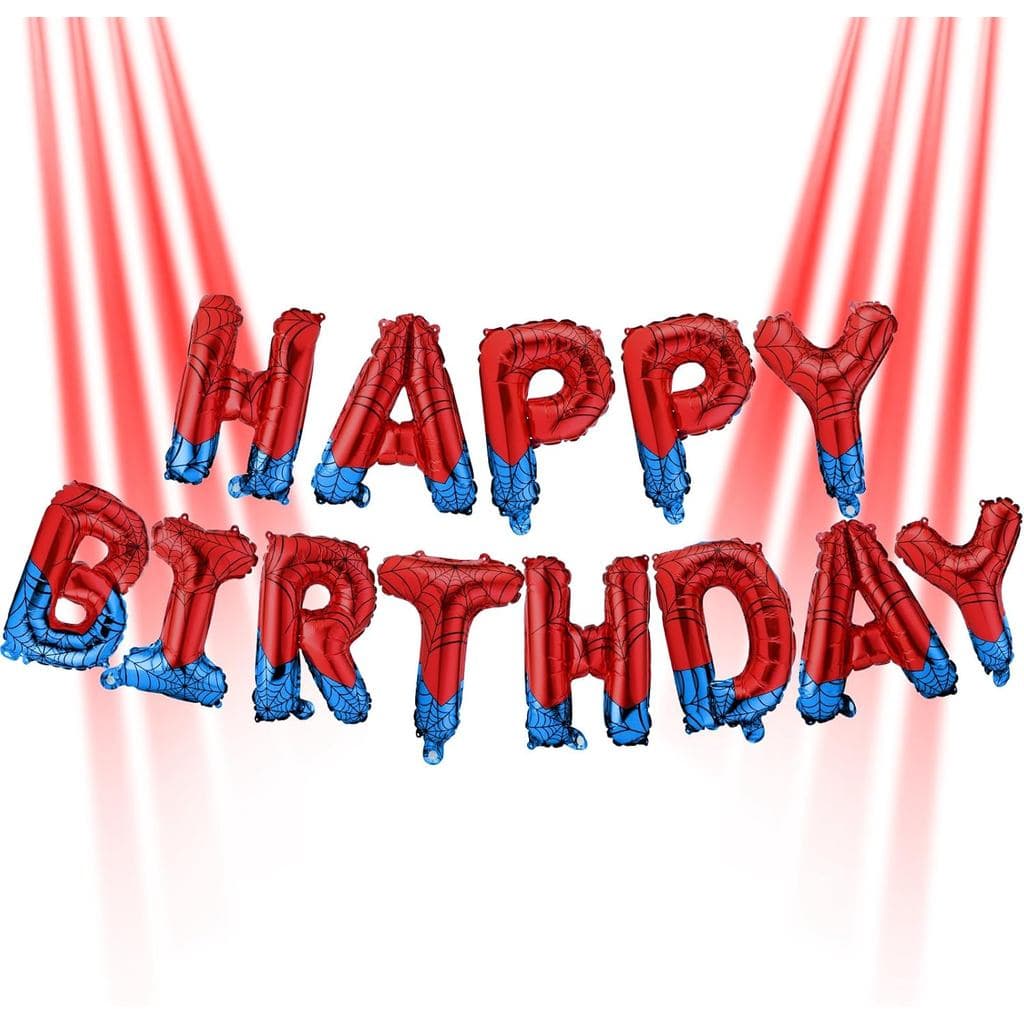 Faixa de Aniversário com Tema de Aranha, Decorações de Festa, Balões, Letras, Placas, Suprimentos para Festa de Aniversá