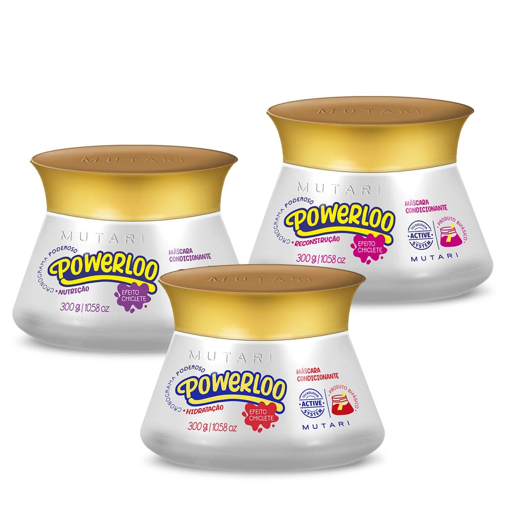 Kit Cronograma 3 Máscara Powerloo Mutari