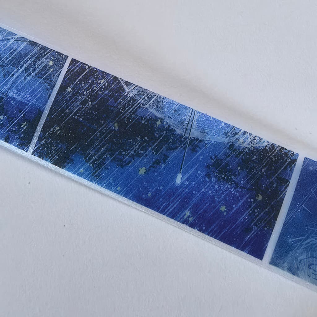 OKMT novo sete dias chuva som PET sem tinta branca escudo fotoscópico escovado filme Washi fita manual paisagismo