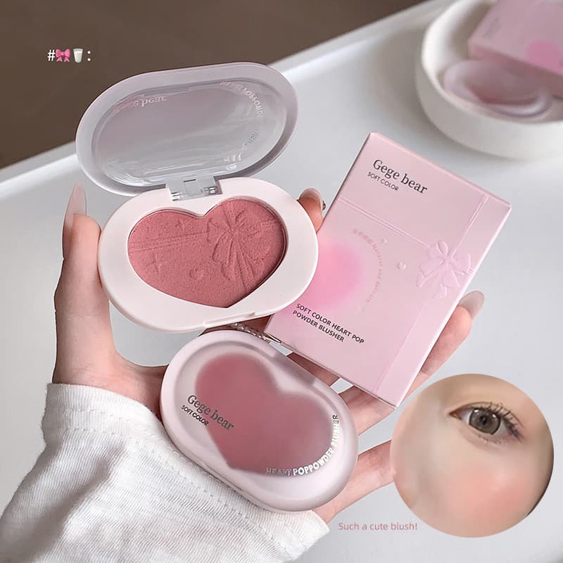Gegebear cor macia coração blush cor Natural fácil de colorir expandir cor baixa saturação monocromático blush creme bar