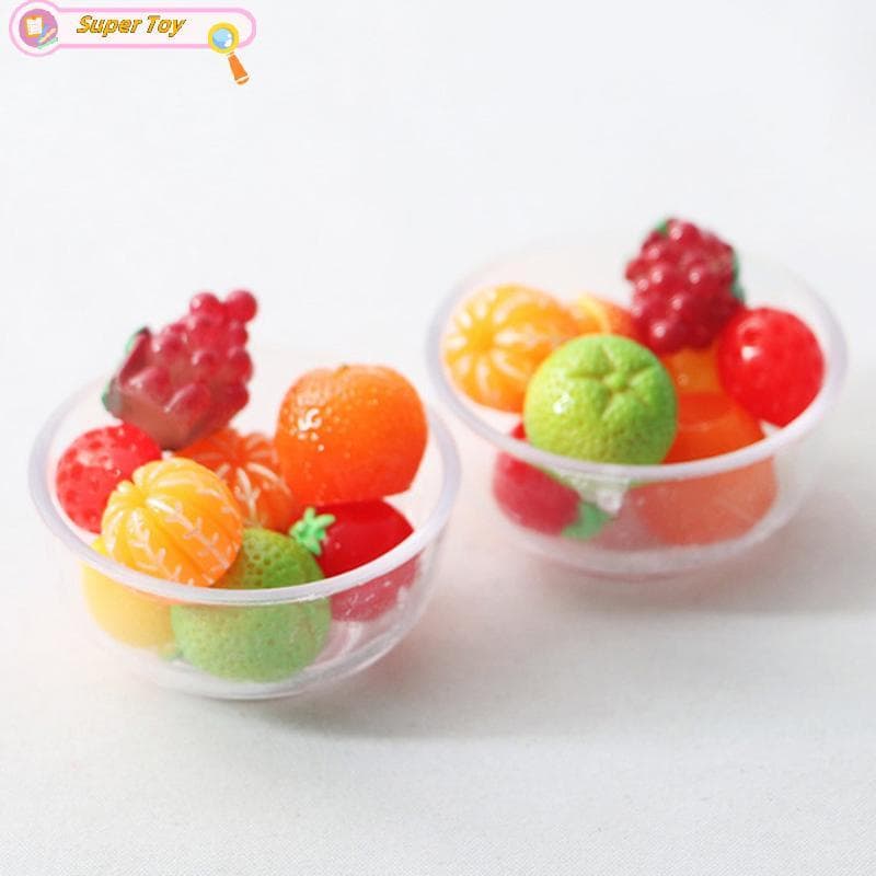 SUPERTOY 1 : 12 Casa De Bonecas Em Miniatura Tigela Transparente Com 8 Peças Acessórios De Frutas Brinquedos De Decoraçã