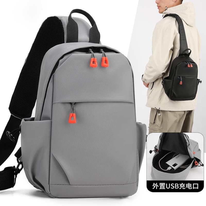 Bolsa de peito masculina para uso de rua, bolsa mensageiro à prova d'água, bolsa de ombro para ciclismo, mochila masculi