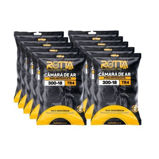 Kit 10 Câmara Ar Moto Pneu Aro 18 Moto Cg Titan 125/150 Rotta.