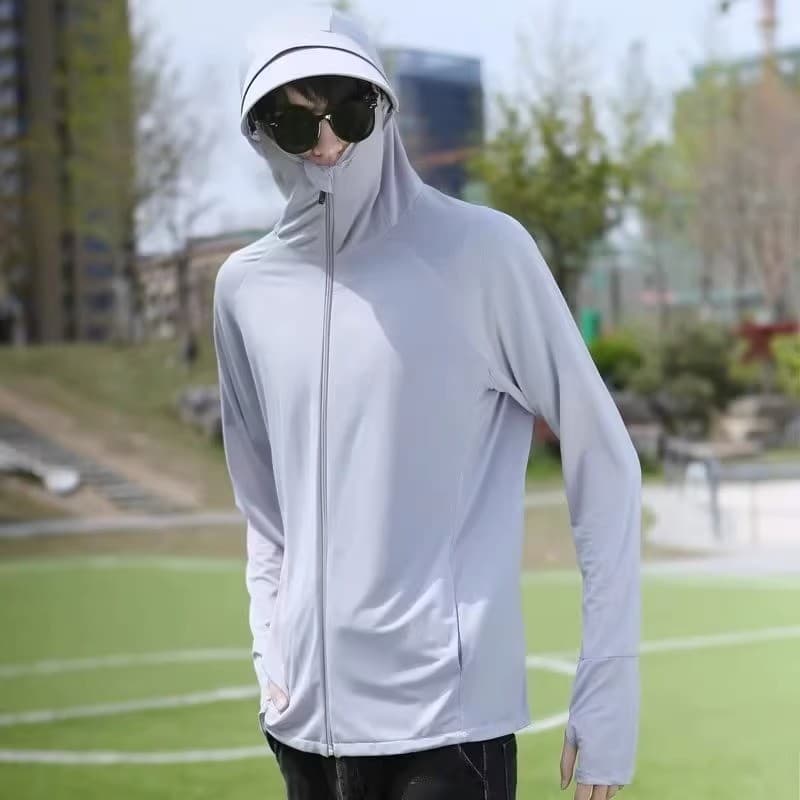 2025 fino protetor solar roupas masculinas verão solto respirável jaqueta de pesca gelo seda roupas de secagem rápida