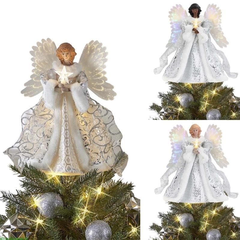 dingdongaa Iluminado Natal Anjo Árvore Decorações Branco Para Escritório Casa Café Jardim Aniversário Ca