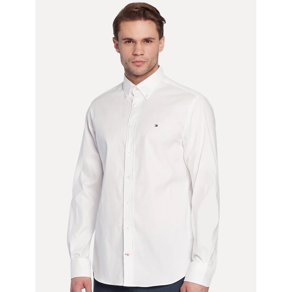 Camisa Tommy Hilfiger Original Masculina Regular Core Oxford Branca