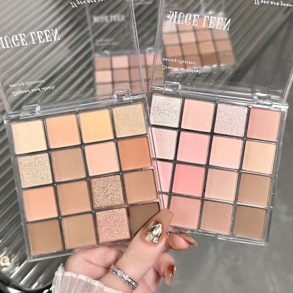 Paleta de sombras para os olhos, cor terra, lantejoulas foscas, diário, Nude, cinza, rosa, coqueiro, multicolorido, alto