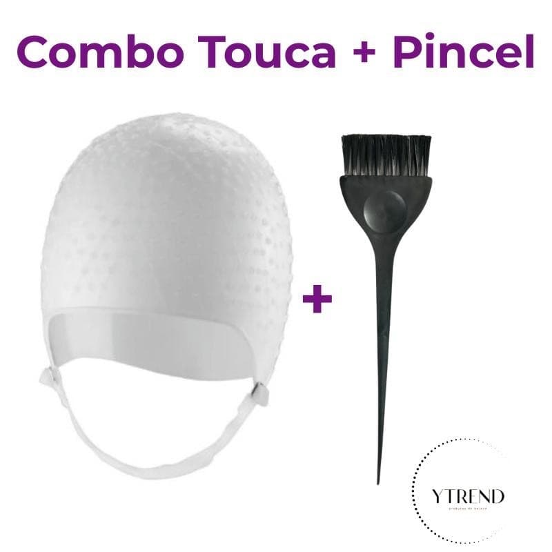 Touca e Pincel para Luzes Mechas Reflexos Morena Iluminada Loiras Modelo Alinhada com 1000 Pré Furos