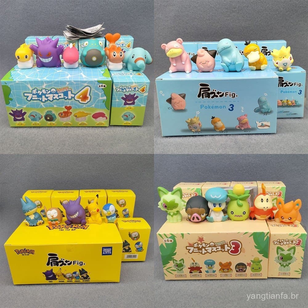 9 Estilos 4 Unidades/5/6 Bonecos de Dormir Anime Pokémon em Caixa Pikachu Gengar Psyduck Snorlax Eevee Sylveon Riolu Ver