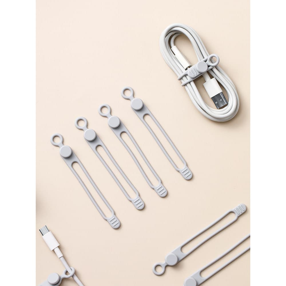 Braçadeira de Silicone multifuncional, alça de cabo de alimentação, cabo de carregamento, arrumação, cabo de dados, five