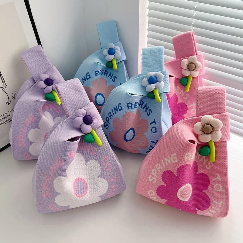 Feriado primavera história deusa Festival flores enviar funcionário bolsa estilo coreano lembrança saco de malha mão tra