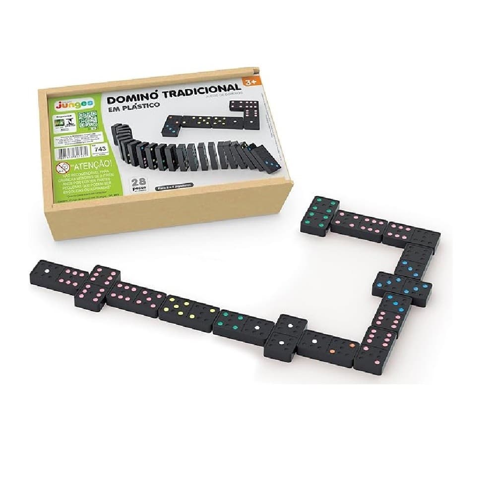 Brinquedo Infantil Domino Tradicional Plastico Junges