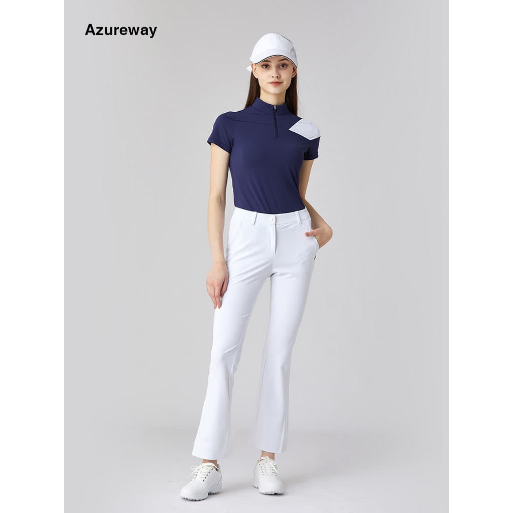 2023 golfe feminino de manga curta camiseta novas roupas de golfe feminino versão coreana protetor solar seco topo rápid