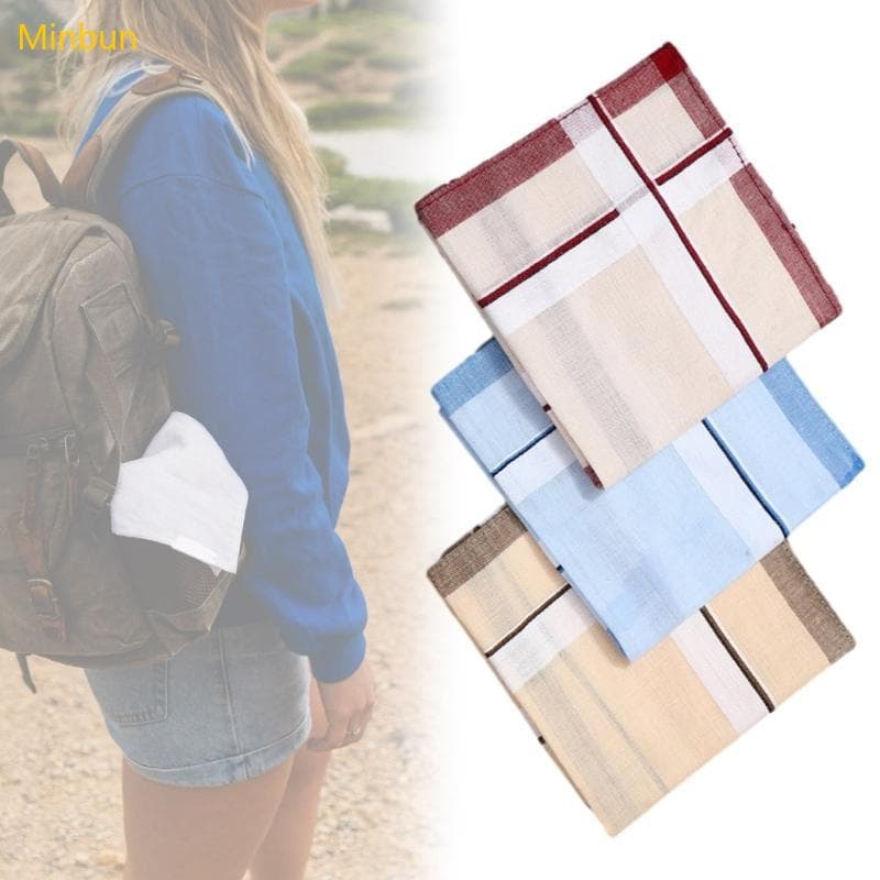 Lenço Bolso Elegante Minbun Lenços Xadrez Masculinos Bandana 16 X 16 Polegadas