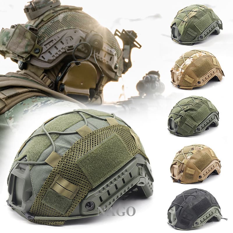 Capa Tática para Capacete NAGO Camo com Corda Elástica - Poliamida Durável e Adequada para Operações em Campo de CS ao A