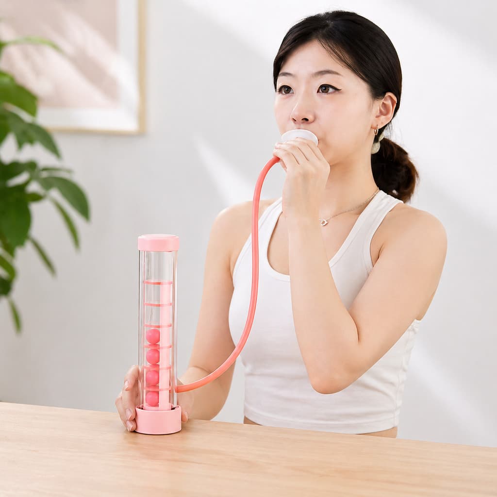 Treinador de Respiração com Peso Ajustável Exercício Facial, Abdominal e Fitness Portátil