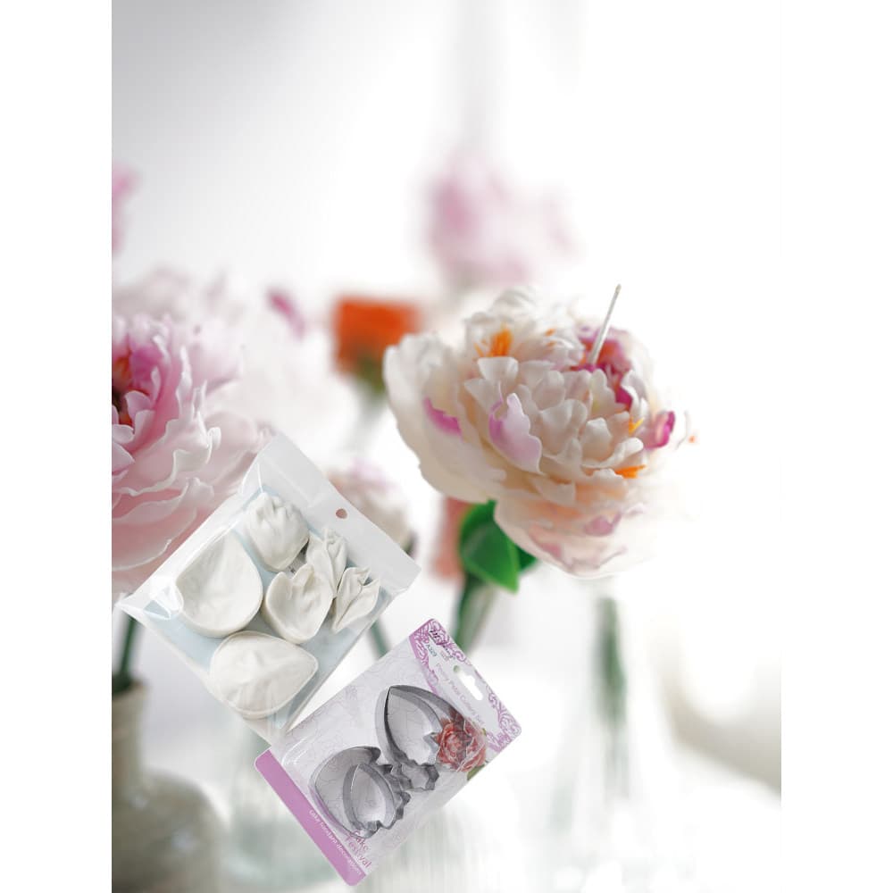 Diy feito à mão vela perfumada cera de abelha flor peônia pétala morrer argila flor corte de aço inoxidável morrer conju