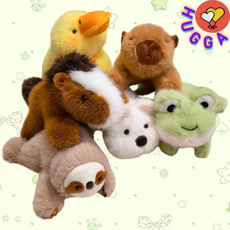 ❤ HUGGA Ímãs De Geladeira Pônei Sapos Capivara Pato Plushie Bonito Preguiça De Pelúcia Filhote De Cachorro Ímã Material