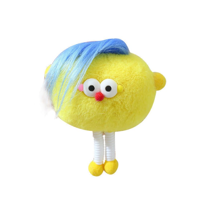 Retrátil primavera perna cabelo frito bonito boneca pequeno pingente boneca pingente agarrar máquina boneca telefone mó