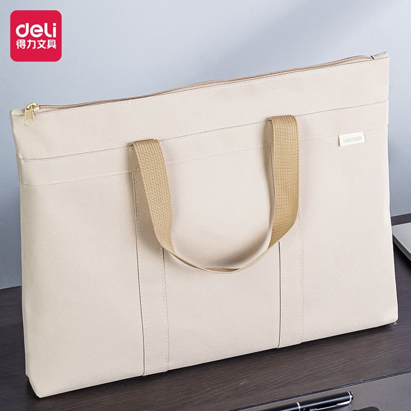 Deli 63788 Bolsa de arquivo tipo zíper Pasta de computador Bolsa de arquivo simples de negócios Bolsa de armazenamento d
