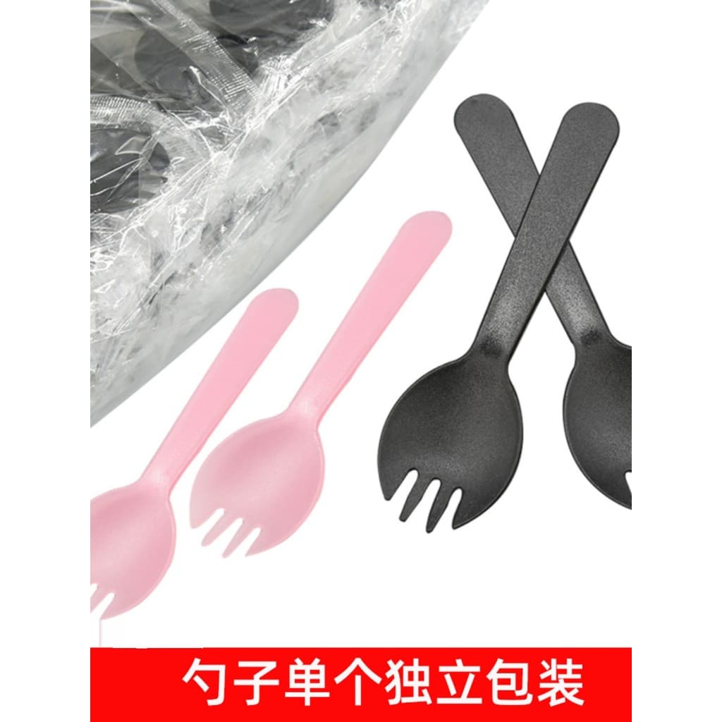 Colher de sobremesa de embalagem Individual única, garfo de frutas, garfo de bolo comercial, suporte grande fosco, colhe