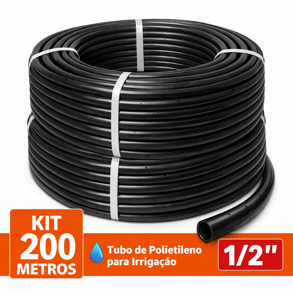 TUBO MANGUEIRA 1/2" SEM FURO / LISA / TRANSPORTAR ÁGUA KIT 200 METROS