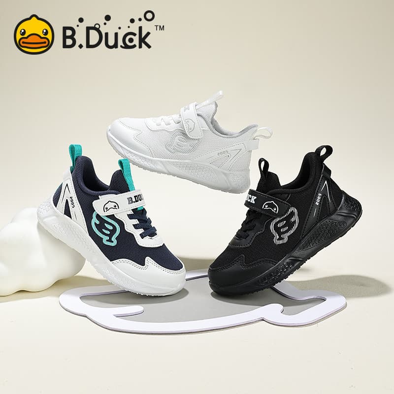 B.Duck pequeno pato amarelo branco malha Net sapatos crianças sapatos estudante tênis de corrida sapatos esportivos das