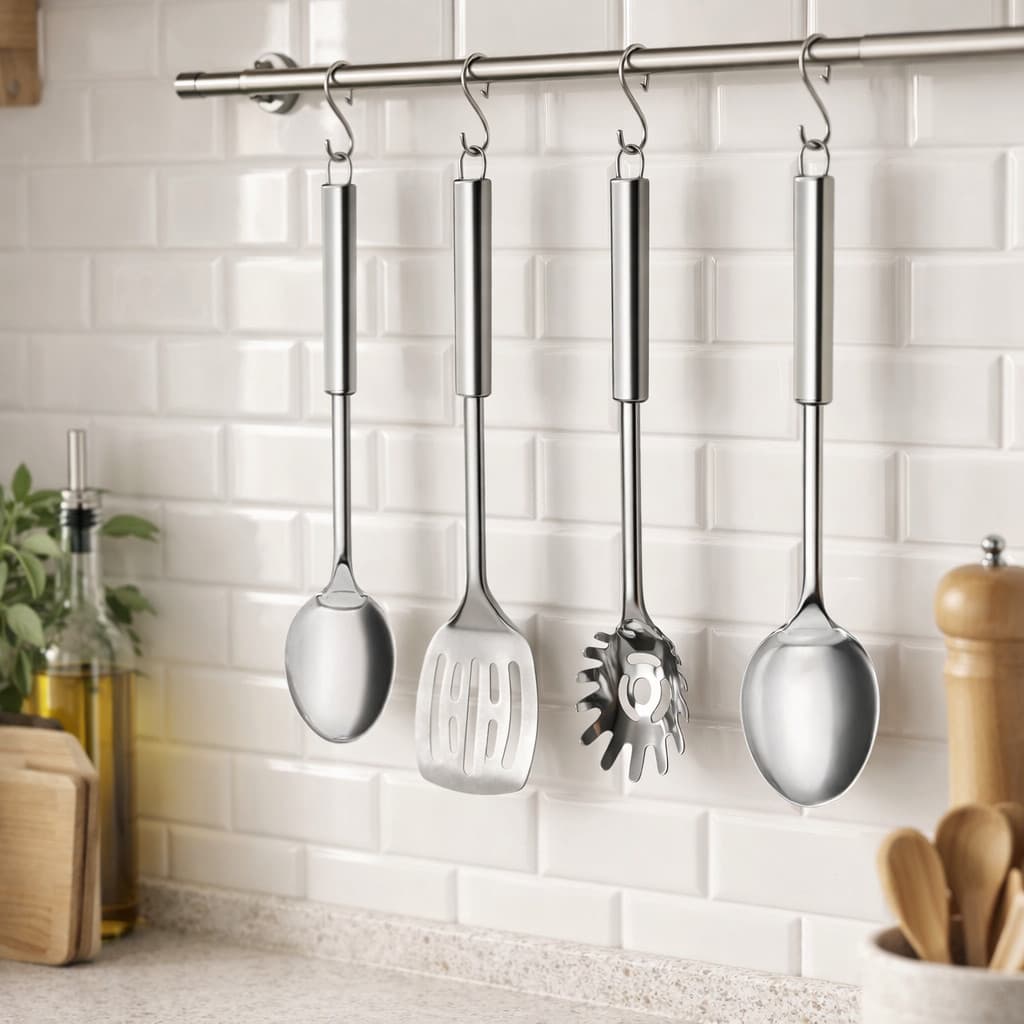 Kit 4 Peças de Utensílios Para Cozinha em Aço Inox - Ke Home