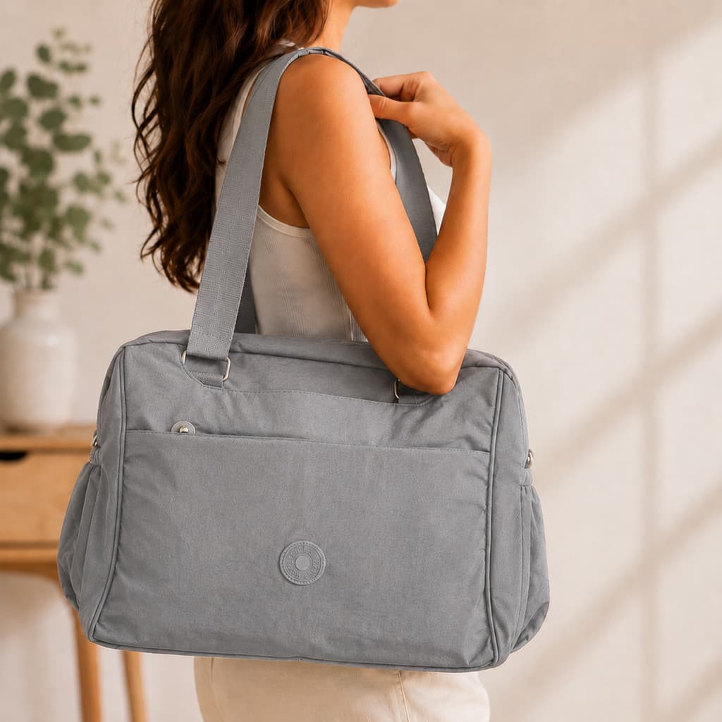 Bolsa Transversal Feminino Grande Capacidade em Nylon Leve - Ideal para Uso Diário Trabalho Escolar