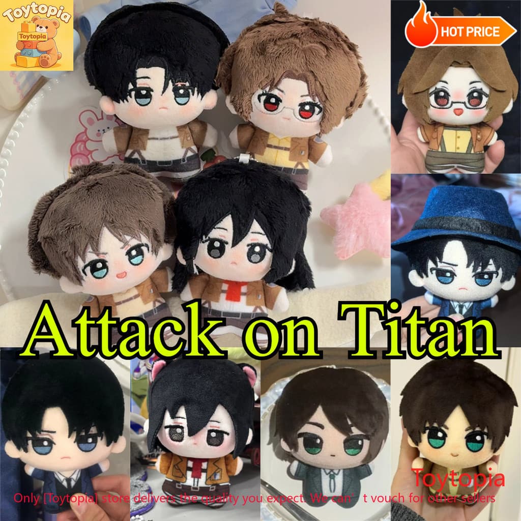 10cm Ataque Em Titã Pelúcia Super Macio Eren Yeager Hange Zoe Algodão Boneca Chaveiro Levi Ackerman Brinquedo De Anime C