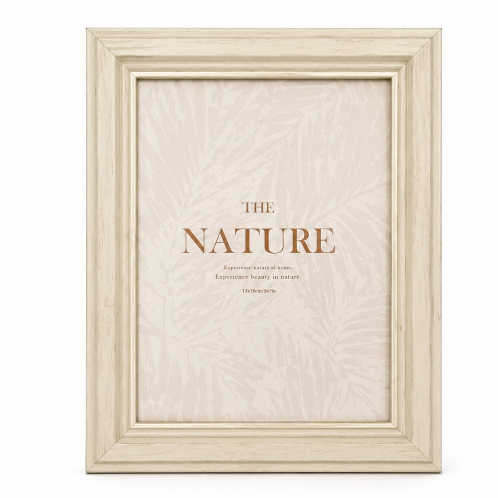 Porta Retrato Essence Wood Off White 13x18cm