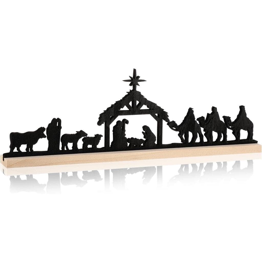 Conjunto de Presépio Roowest para o Natal, Placa de Cena de Presépio de 12 Polegadas, Decoração de Madeira, Presente Rel
