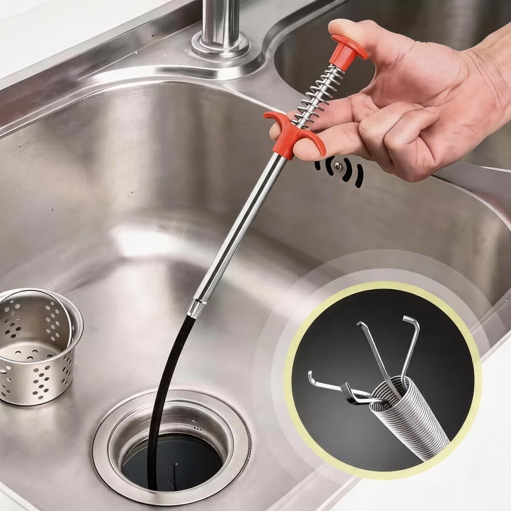 Desentupidor com Garra para Ralo, Pia, Esgoto e Vaso Sanitário, Ferramenta Prática e Eficiente Multiuso