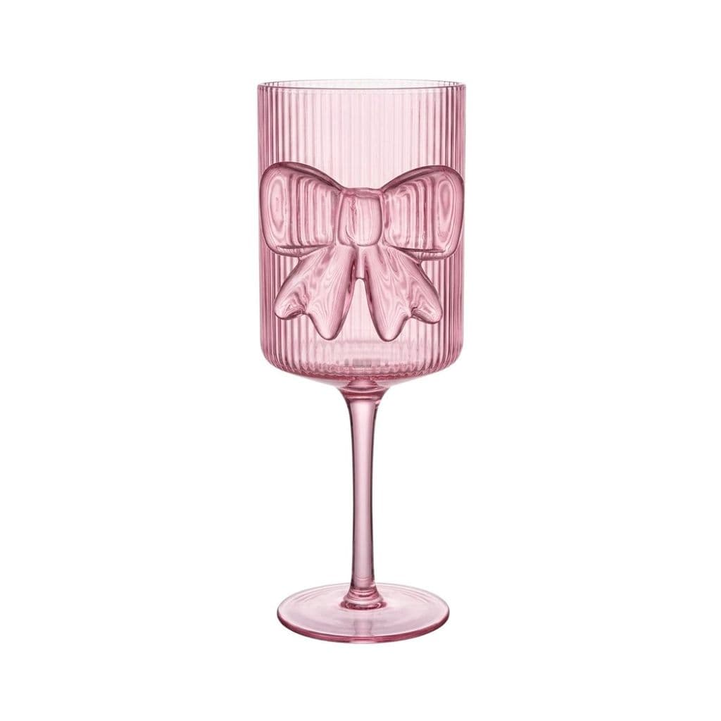 TAÇA DE VIDRO COM LAÇO 450ML CANDY VIBRANTE ROSA FLORARTE