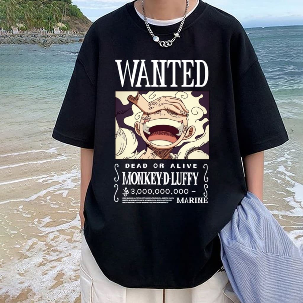 Camiseta streetwear "monkey d luffy wanted poster" Camisa 100% Algodão