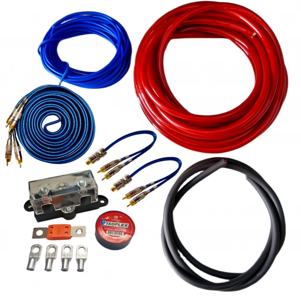 Kit Fiação Instalação Modulo som 1200 Á 2000w RMS fio 16mm