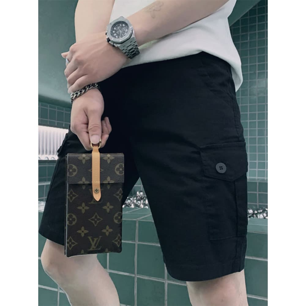 Macacão preto Shorts esportivos masculinos casuais calças de cinco pontos de pernas retas verão street Wear bonito frito