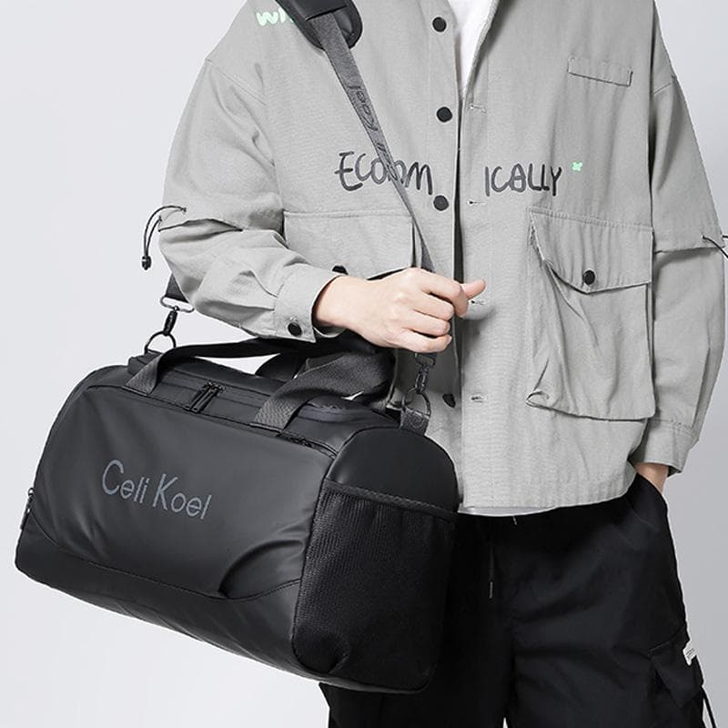 Bolsa de viagem masculina bolsa mensageiro de ombro bolsa masculina separação seca e molhada esportes ginásio saco grand