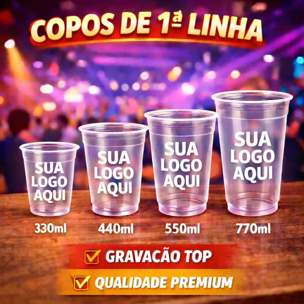 Copos Personalizados Eventos Sorveteria Festas Adega Confraternização Aniversario Casamento MilkShake Copão Descartável