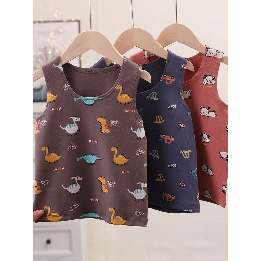 Mipink fruta colete térmico infantil meninos roupa interior médio grande crianças colete de algodão puro