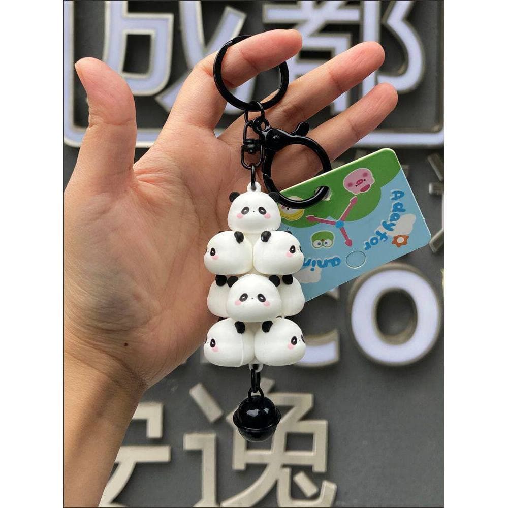 Bonito dos desenhos animados Panda cabeça chaveiro pingente criativo saco de estudante presente feminino Chengdu lembran